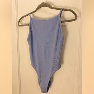 Zara baby blue ribbed body suit